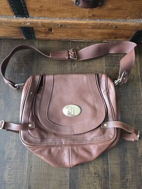 Tony Romano Italian Leather Saddle Style Shoulder Bag Purse Pebble Leather